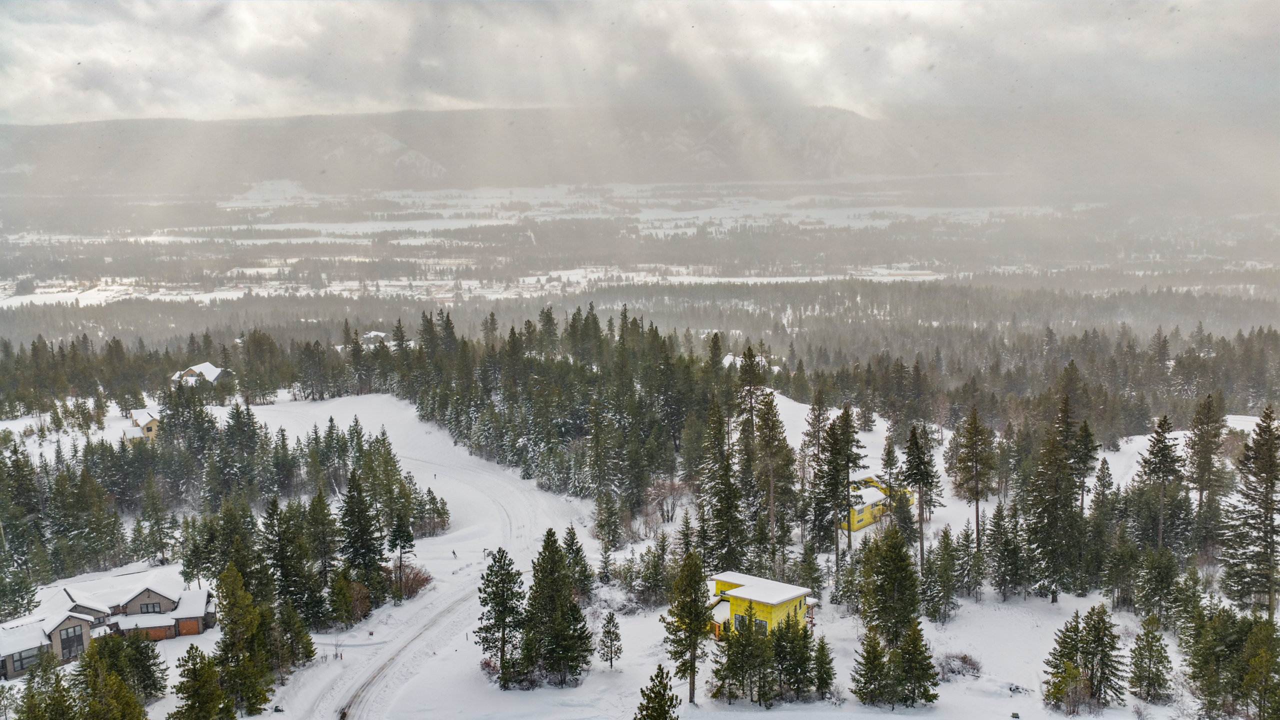 Aerial of home nearing completion - by Trailside Homes in Skyline Ridge in Cle Elum, WA