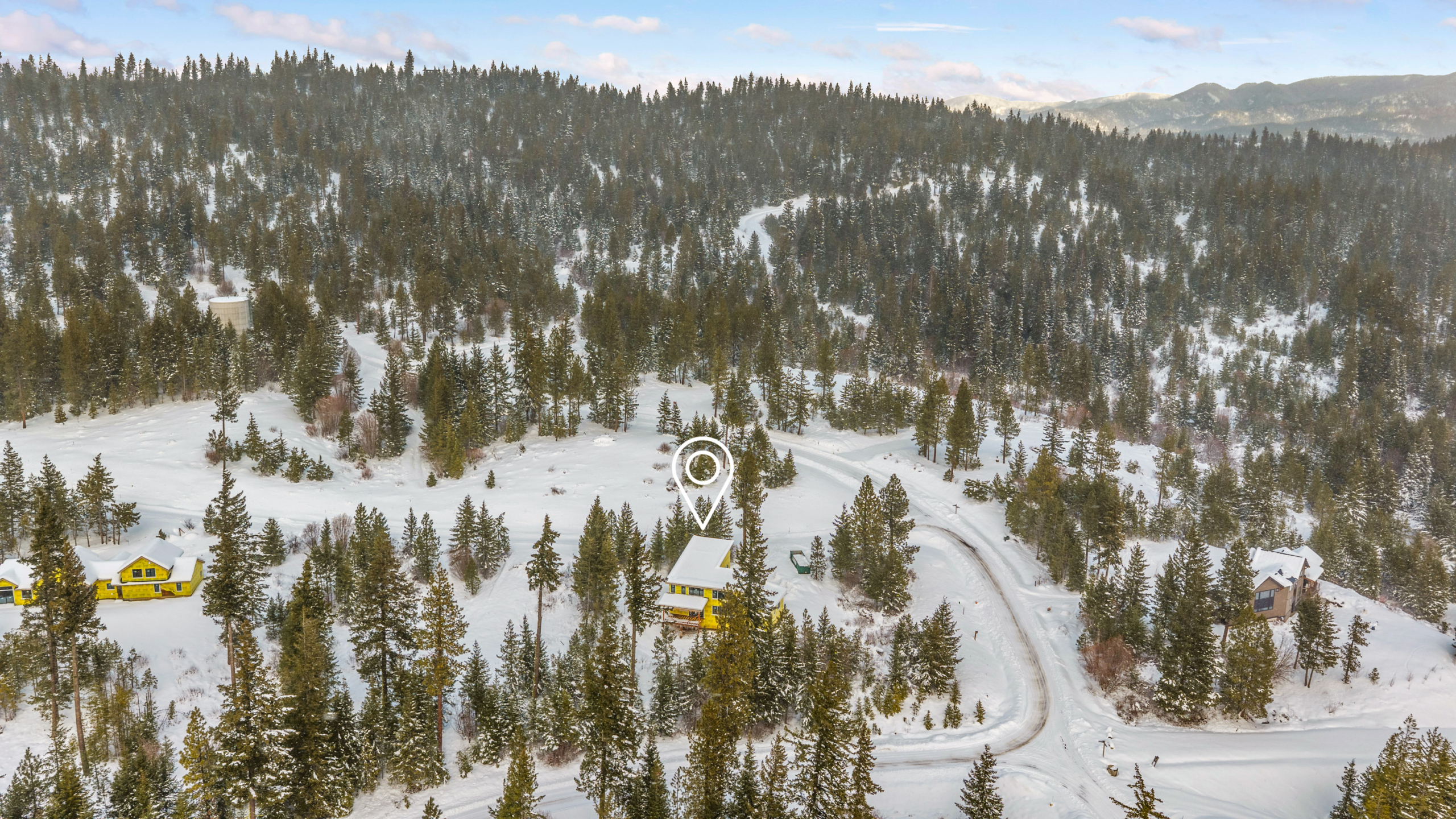 Aerial of home nearing completion - by Trailside Homes in Skyline Ridge in Cle Elum, WA