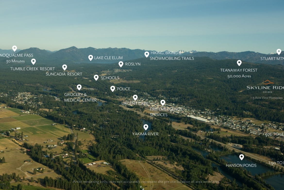 Skyline Ridge location in relation to Cle Elum and surrounds