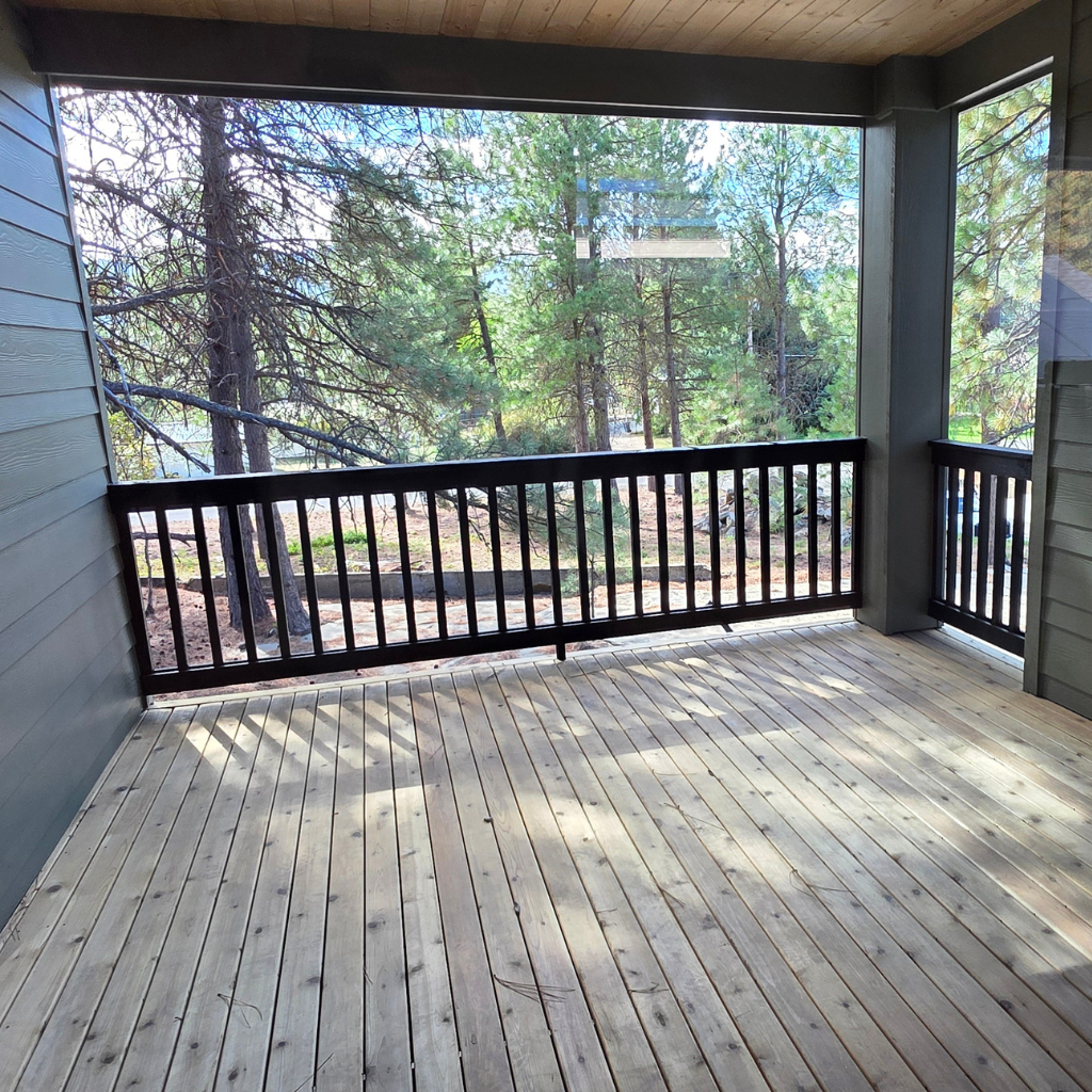 Trailside Homes at Ederra homesite 19 covered deck view progress