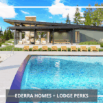 The Lodge at Skyline Ridge pool in Cle Elum with Lodge view