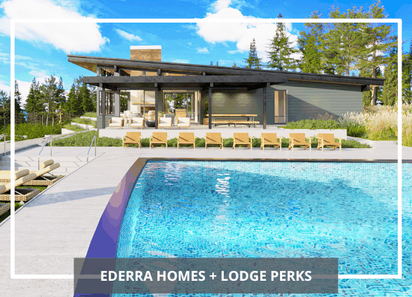 The Lodge at Skyline Ridge pool in Cle Elum with Lodge view