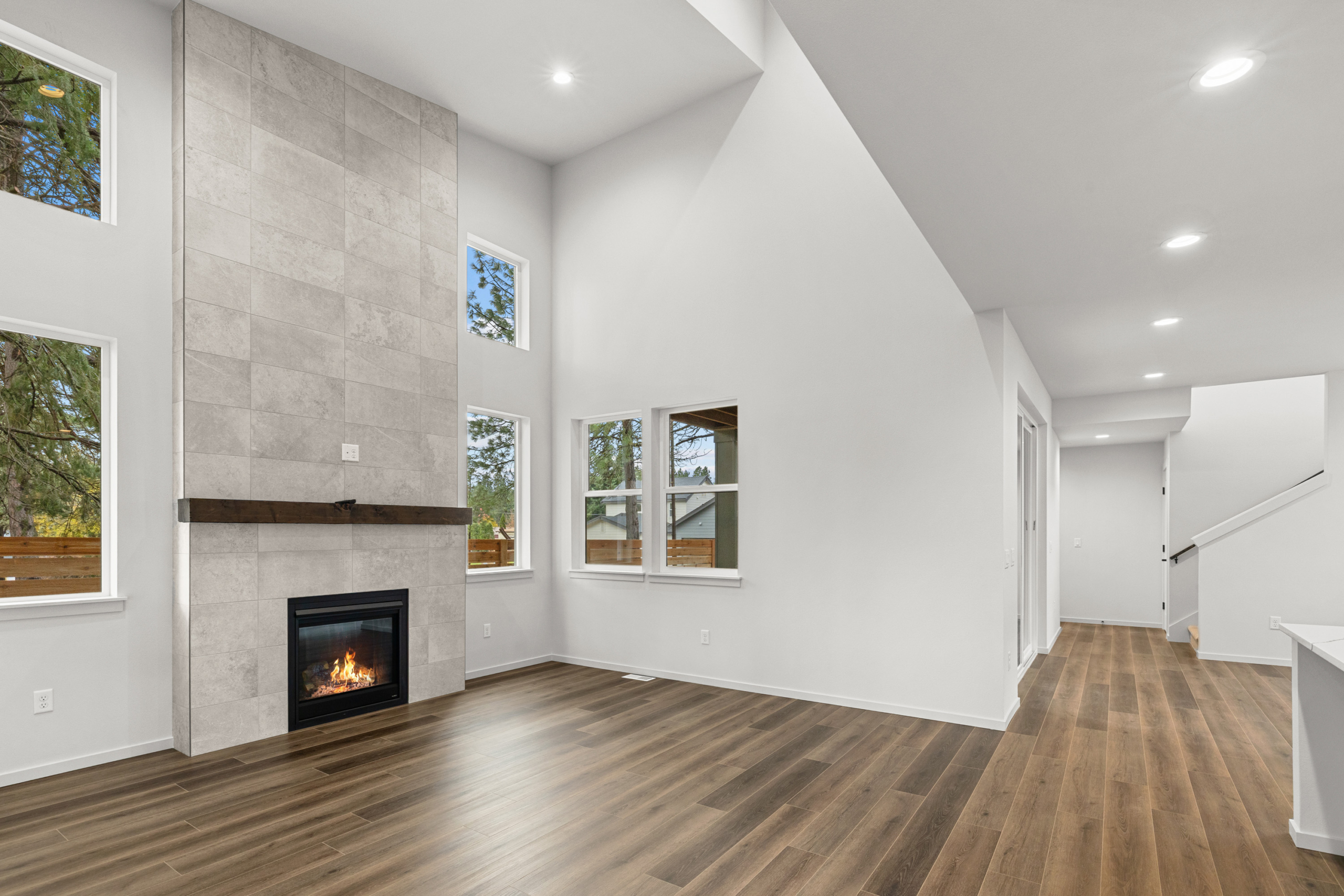 Ederra 19 living room with hardwood floors throughout