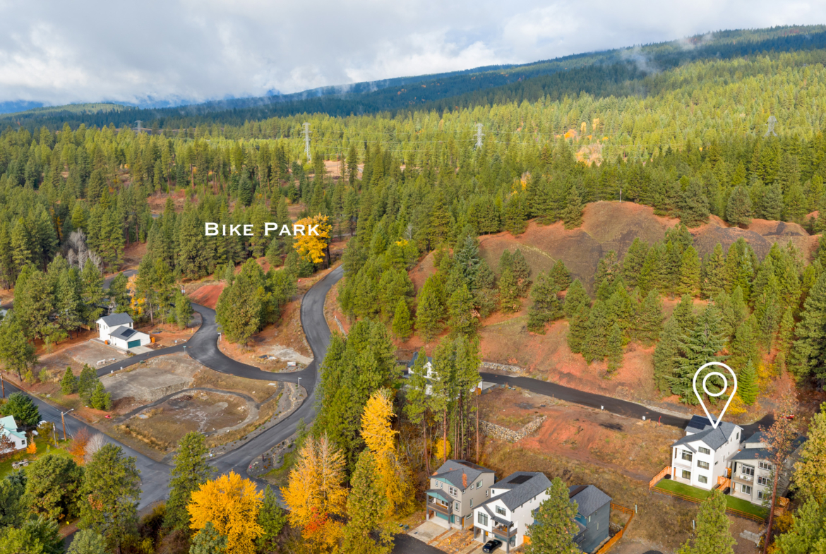 Ederra Lot 7 The Naches in Cle Elum by Trailside Homes aerial location next to bike park