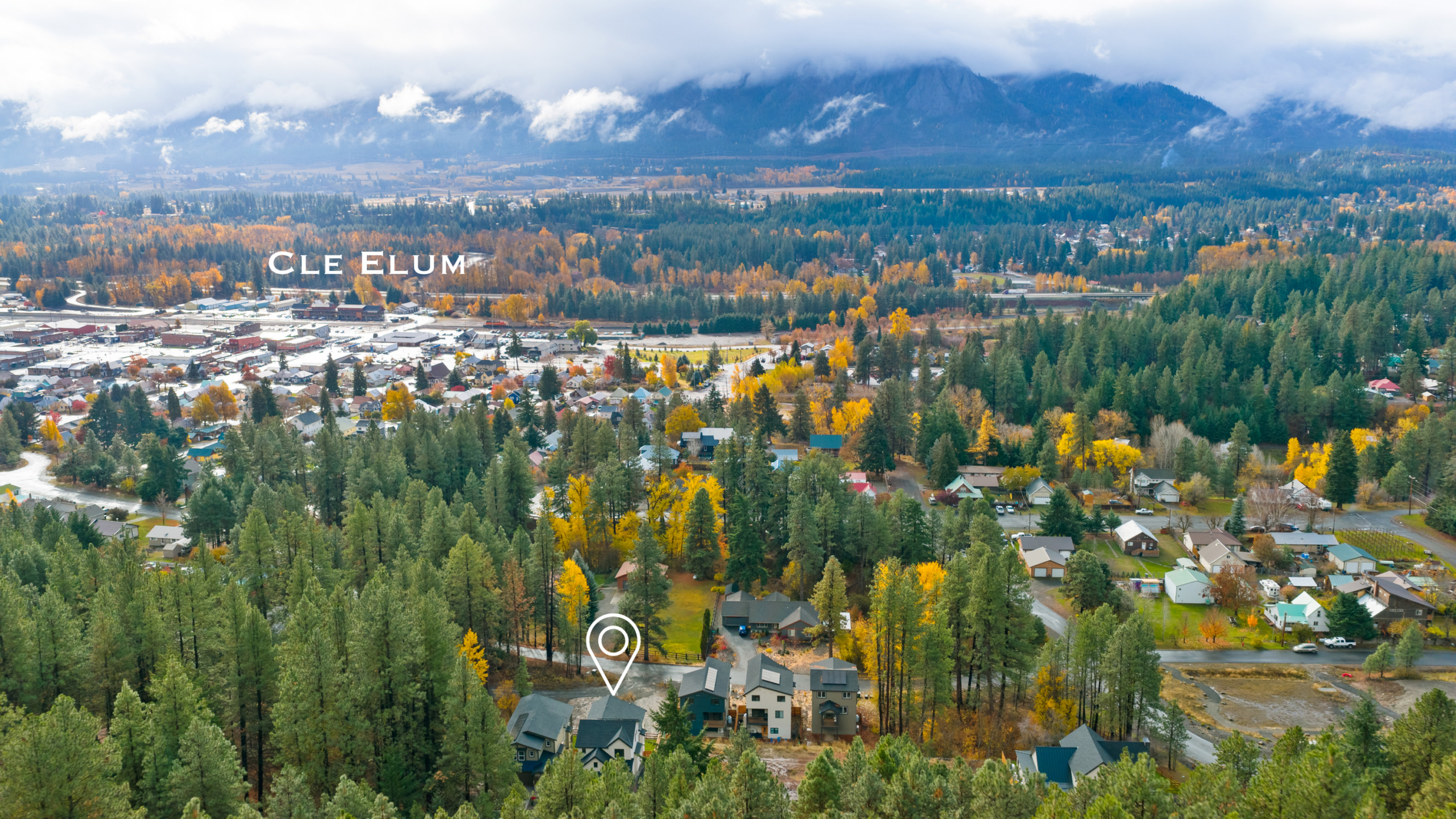 Ederra Lot 7 The Naches in Cle Elum by Trailside Homes aerial location surrounded by open space