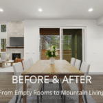 Ederra 19 Tronsen in Cle Elum in Ederra by Trailside Homes before and after main photo. From empty rooms to mountain living