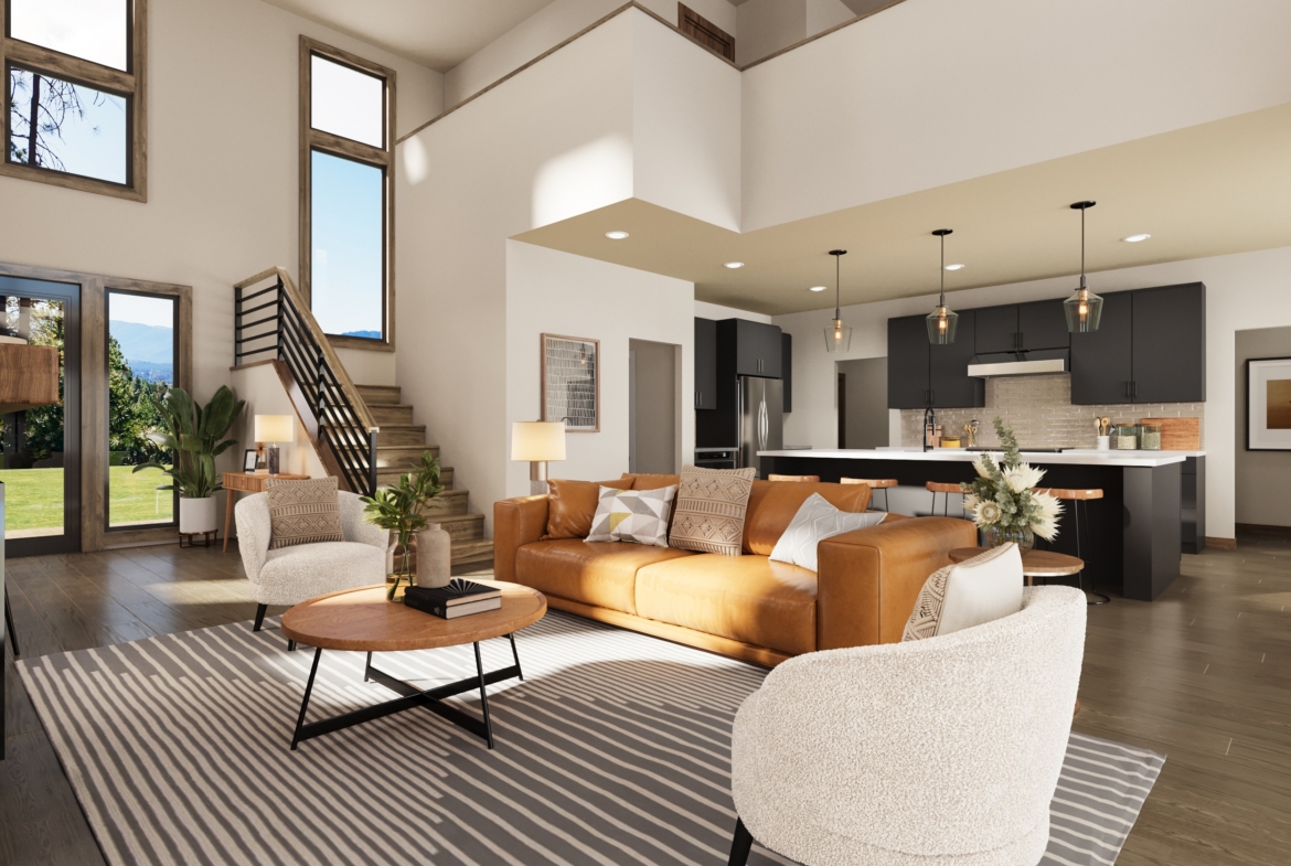 virtually staged rendering of Skyline Ridge The Gateway living room