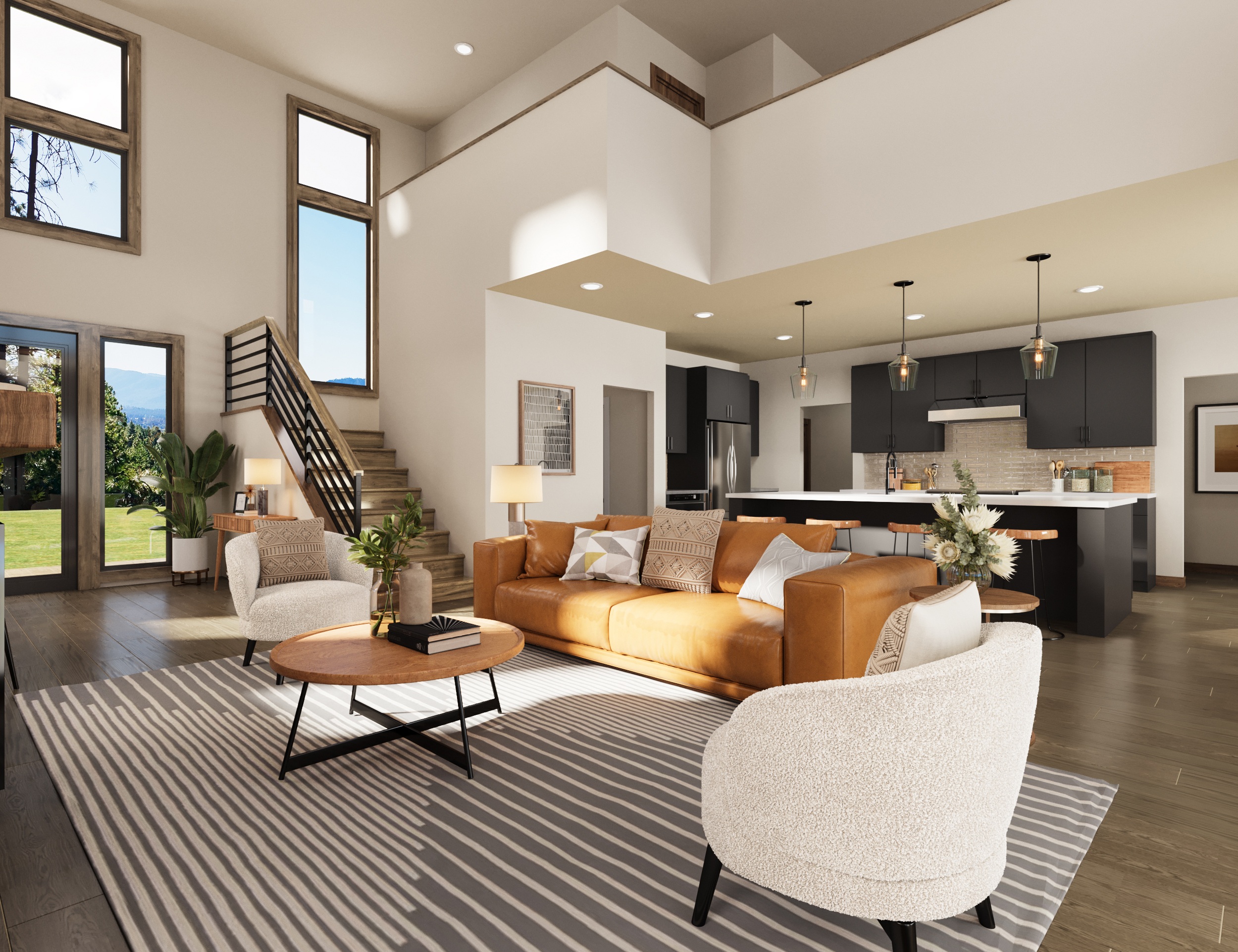 virtually staged rendering of Skyline Ridge The Gateway living room