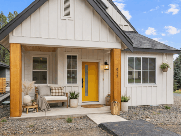 Peoh Point Ederra homesite 22 exterior front porch virtually staged with sitting area