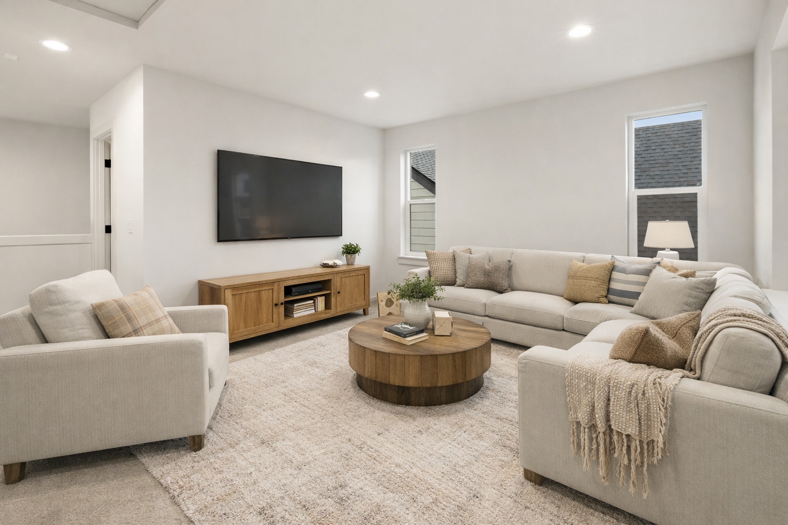 Ederra 23 virtually staged open upstairs loft The Cooper at Ederra homesite 23 in Cle Elum by Trailside Homes virtually staged open loft upstairs for entertaining