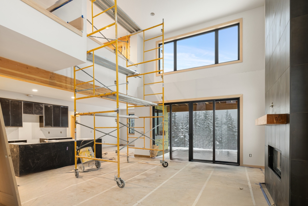 Skyline Ridge homesite 55 progress photo of living room and kitchen