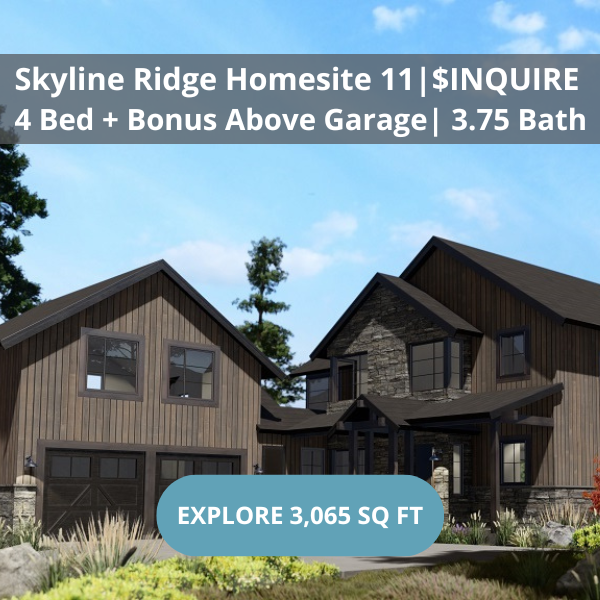 The Teanaway exterior rendering of the floorplan by Trailside Homes in Skyline Ridge in Cle Elum, WA
