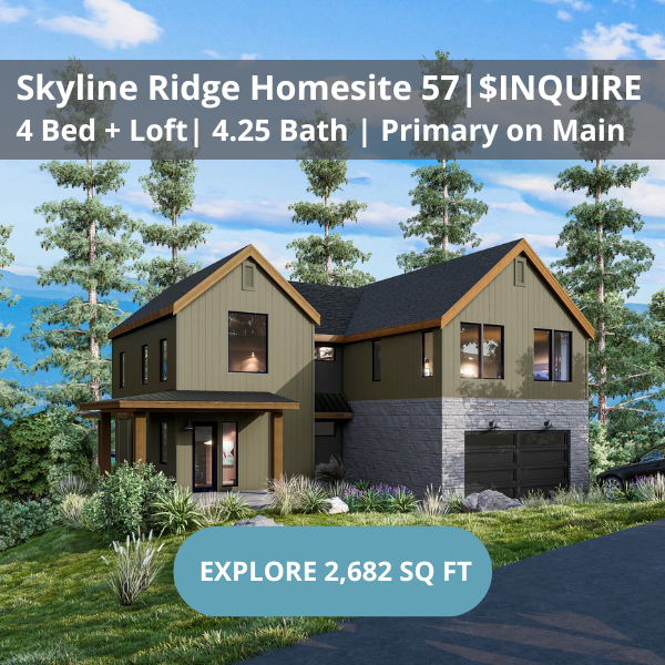 The Mountaineer exterior rendering of the floorplan in Cle Elum, WA by Trailside Homes in the community of Skyline Ridge